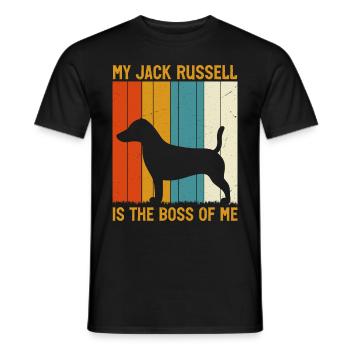 My Jack Russell is hte chief of me - Männer T-Shirt - Schwarz - Vorne - AI Model Male 178 light (178cm)