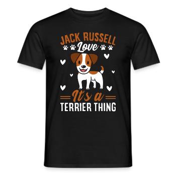Jack Russell Love it's a Terrier Thing - Männer T-Shirt - Schwarz - Vorne - AI Model Male 178 light (178cm)