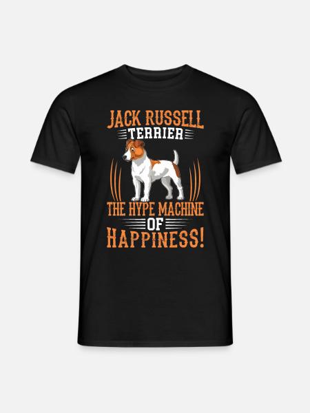 Jack Russell Terrier the machine of happiness - Männer T-Shirt - Schwarz