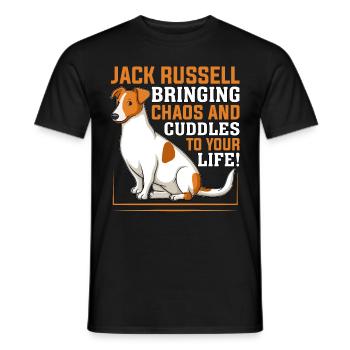 Jack Russell bringing chaos and cuddles to your - Männer T-Shirt - Schwarz - Vorne - AI Model Male 178 light (178cm)
