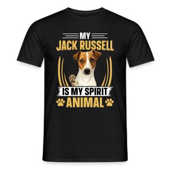 My Jack Russell is my Spirit Animal - Männer T-Shirt - Schwarz - Vorne - AI Model Male 178 light (178cm)