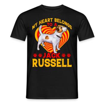 My Heart belongs to a Jack Russell - Männer T-Shirt - Schwarz - Vorne - AI Model Male 178 light (178cm)