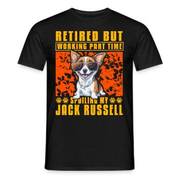Retired but working part time Jack Russell - Männer T-Shirt - Schwarz - Vorne - AI Model Male 178 light (178cm)