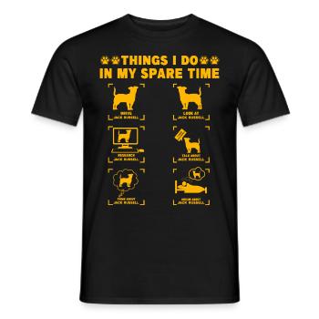 Things I do in my Spare Time Jack Russell - Männer T-Shirt - Schwarz - Vorne - AI Model Male 178 light (178cm)