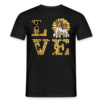 Jack Russell Amour - T-shirt homme - noir - Devant - AI Model Male 178 light (178cm)