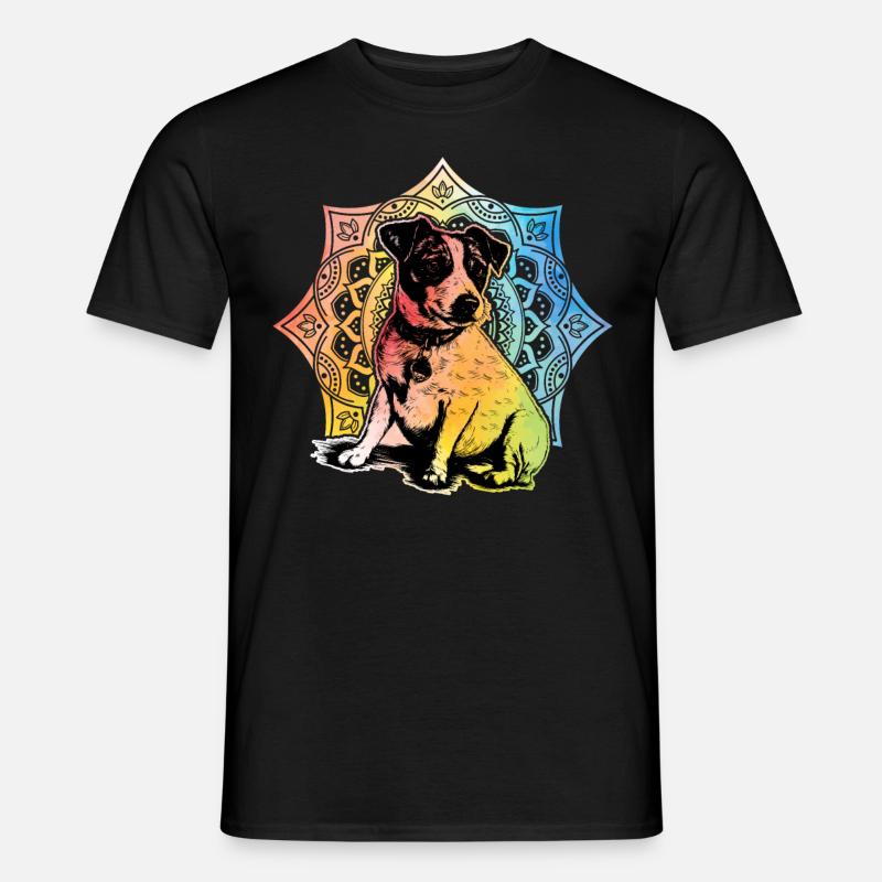 Jack Russell Retro - Männer T-Shirt - Schwarz