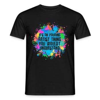 Painter Canvas Fluid Painting Art Paint - Men's T-Shirt - black - Front - AI Model Male 178 light (178cm)