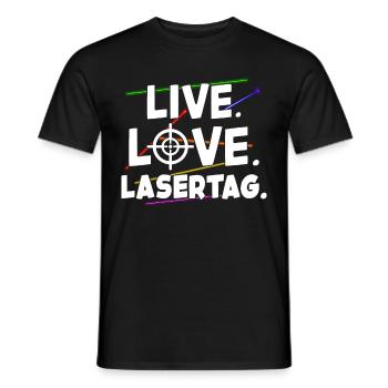 Laser Tag Spieler - Männer T-Shirt - Schwarz - Vorne - AI Model Male 178 light (178cm)