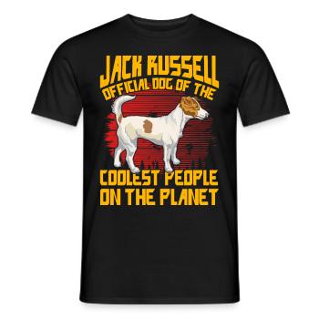 Jack Russell chien officiel des gens sur la planète - T-shirt homme - noir - Devant - AI Model Male 178 light (178cm)