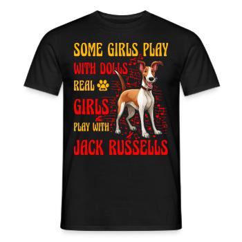 Jack Russell Girl - Männer T-Shirt - Schwarz - Vorne - AI Model Male 178 light (178cm)