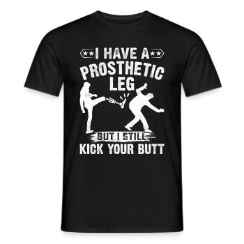 Beinprothese Amputierter - Männer T-Shirt - Schwarz - Vorne - AI Model Male 178 light (178cm)