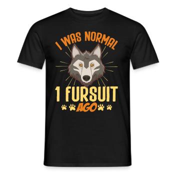 Furry Fandom Fursona Wolf - Männer T-Shirt - Schwarz - Vorne - AI Model Male 178 light (178cm)
