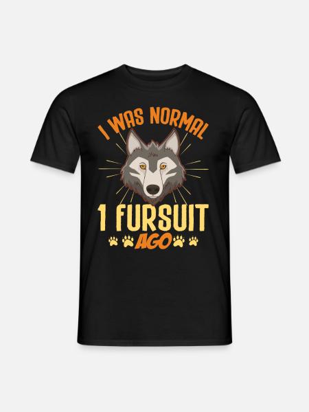 Furry Fandom Fursona Wolf - Men's T-Shirt - black