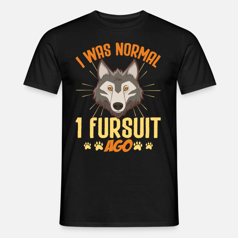Furry Fandom Fursona Wolf - Männer T-Shirt - Schwarz