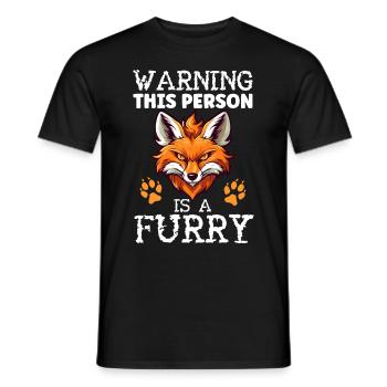 Furry Fandom Fursona Fursuit Wolf - Männer T-Shirt - Schwarz - Vorne - AI Model Male 178 light (178cm)