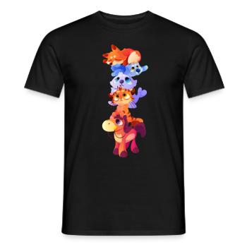 Furry Fandom Fursona Fursuit Fox Horse Cat - Men's T-Shirt - black - Front - AI Model Male 178 light (178cm)