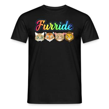 LGBTQ Furry Fandom Fursona Fursuit - Männer T-Shirt - Schwarz - Vorne - AI Model Male 178 light (178cm)