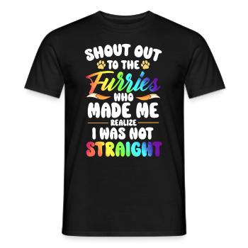 LGBTQ Furry Fandom - Men's T-Shirt - black - Front - AI Model Male 178 light (178cm)