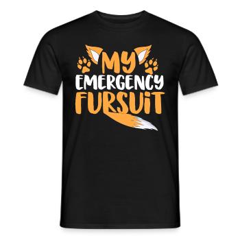 Furry Fandom Fursona Fuchs - Männer T-Shirt - Schwarz - Vorne - AI Model Male 178 light (178cm)