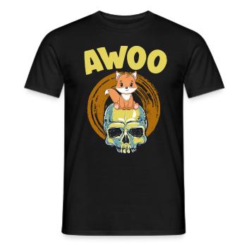Furry Fandom Fursona Fursuit Fuchs - Männer T-Shirt - Schwarz - Vorne - AI Model Male 178 light (178cm)