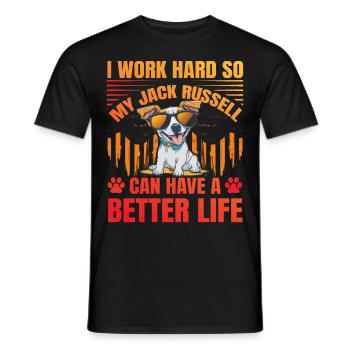 I work hard so my Jack Russell can have a better - Männer T-Shirt - Schwarz - Vorne - AI Model Male 178 light (178cm)