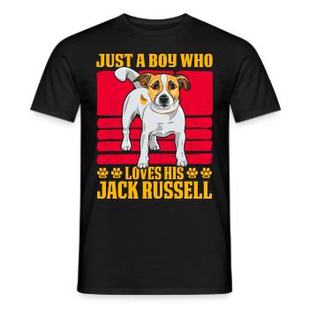 Just a Boy who loves his Jack Russell - Men's T-Shirt - black - Front - AI Model Male 178 light (178cm)