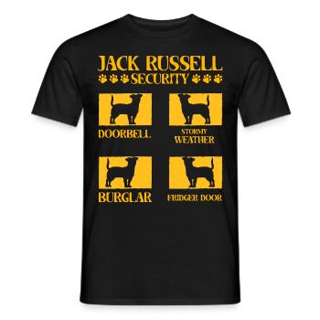 Sécurité Jack Russell - T-shirt homme - noir - Devant - AI Model Male 178 light (178cm)