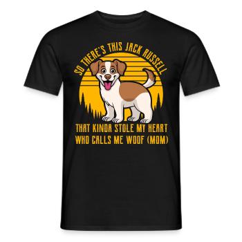 Jack Russell Terrier - T-shirt homme - noir - Devant - AI Model Male 178 light (178cm)