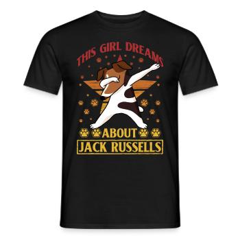 Cette fille rêve de Jack Russell - T-shirt homme - noir - Devant - AI Model Male 178 light (178cm)