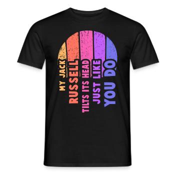 My Jack Russells tilts its head just like you do - Men's T-Shirt - black - Front - AI Model Male 178 light (178cm)