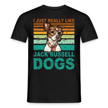 I just really like Jack Russell's dogs - Men's T-Shirt - black - Front - AI Model Male 178 light (178cm)