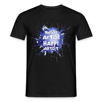 peintre, toile, liquide, peinture, art, peinture - T-shirt homme - noir - Devant - AI Model Male 178 light (178cm)