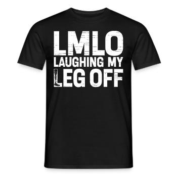 Funny prosthetic leg for amputees - Men's T-Shirt - black - Front - AI Model Male 178 light (178cm)