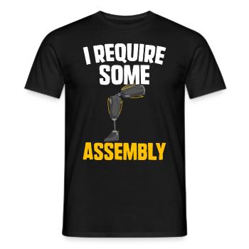 Funny prosthetic leg for amputees - Men's T-Shirt - black - Front - AI Model Male 178 light (178cm)