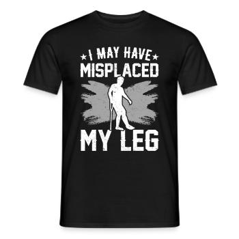 Drôle de prothèse de jambe pour amputés - T-shirt homme - noir - Devant - AI Model Male 178 light (178cm)