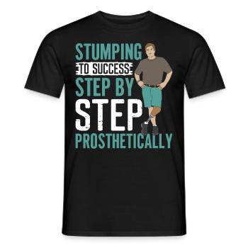 Beinprothese Amputierter - Männer T-Shirt - Schwarz - Vorne - AI Model Male 178 light (178cm)