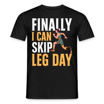 Funny prosthetic leg for amputees - Men's T-Shirt - black - Front - AI Model Male 178 light (178cm)