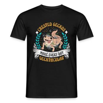 Reptile Lover Lizard Collector Crestie - Men's T-Shirt - black - Front - AI Model Male 178 light (178cm)