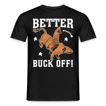 Lustiger Stierreiter Stierreitender Cowboy - Männer T-Shirt - Schwarz - Vorne - AI Model Male 178 light (178cm)