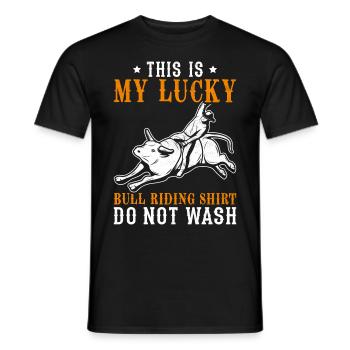 Bull Rider Cowboy - Men's T-Shirt - black - Front - AI Model Male 178 light (178cm)