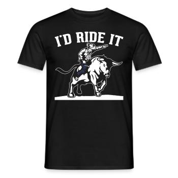 Bull Rider Bull Riding Cowboy - Men's T-Shirt - black - Front - AI Model Male 178 light (178cm)