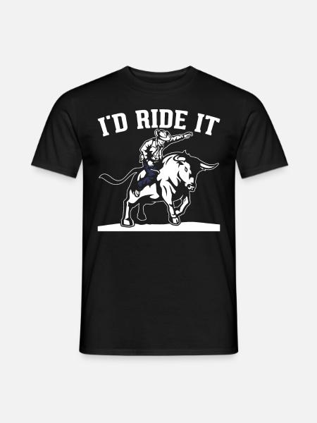 Stierreiter Stierreitender Cowboy - Männer T-Shirt - Schwarz