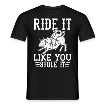 Bull Rider Bull Riding Cowboy - Men's T-Shirt - black - Front - AI Model Male 178 light (178cm)