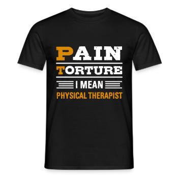 PT Physiotherapie Physiotherapeutin Job - Männer T-Shirt - Schwarz - Vorne - AI Model Male 178 light (178cm)