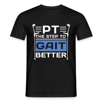 PT Physiotherapie Physiotherapeutin Job - Männer T-Shirt - Schwarz - Vorne - AI Model Male 178 light (178cm)