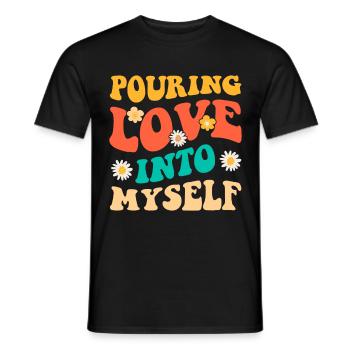 Motivation Self Love Positivity Love You - Men's T-Shirt - black - Front - AI Model Male 178 light (178cm)