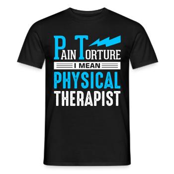 PT Physiotherapie Physiotherapeutin Job - Männer T-Shirt - Schwarz - Vorne - AI Model Male 178 light (178cm)