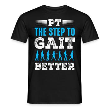 PT Physiotherapie Physiotherapeutin Job - Männer T-Shirt - Schwarz - Vorne - AI Model Male 178 light (178cm)