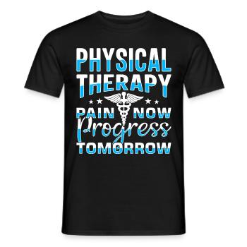 Emploi de physiothérapeute PT Physiotherapy - T-shirt homme - noir - Devant - AI Model Male 178 light (178cm)