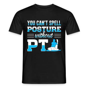 PT Physiotherapie Physiotherapeutin Job - Männer T-Shirt - Schwarz - Vorne - AI Model Male 178 light (178cm)